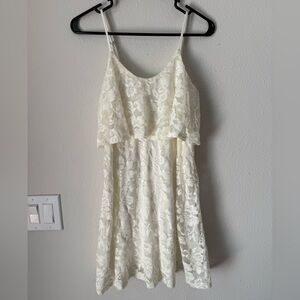 Express White Lace Detail Dress